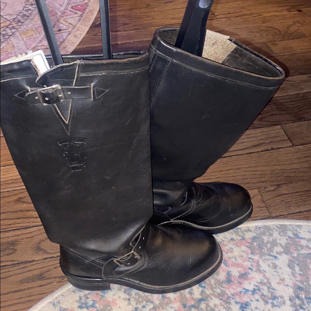 Gently used Chippewa Tall Engineer Boots Black Leather Riding Boots